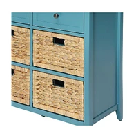 Stylish Teal Storage Chest with Drawers for Organizing Home Essentials