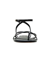 Luz | Strappy Ankle Wrap Flat Leather Sandals