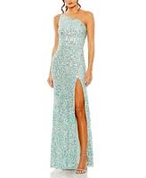 Mac Duggal Women's Sequin One Shoulder Gown w/ Embellishments