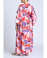 Eloquii Plus Printed Kimono Dress With Tie