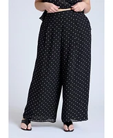 Eloquii Plus Wide Leg Polka Dot Pant