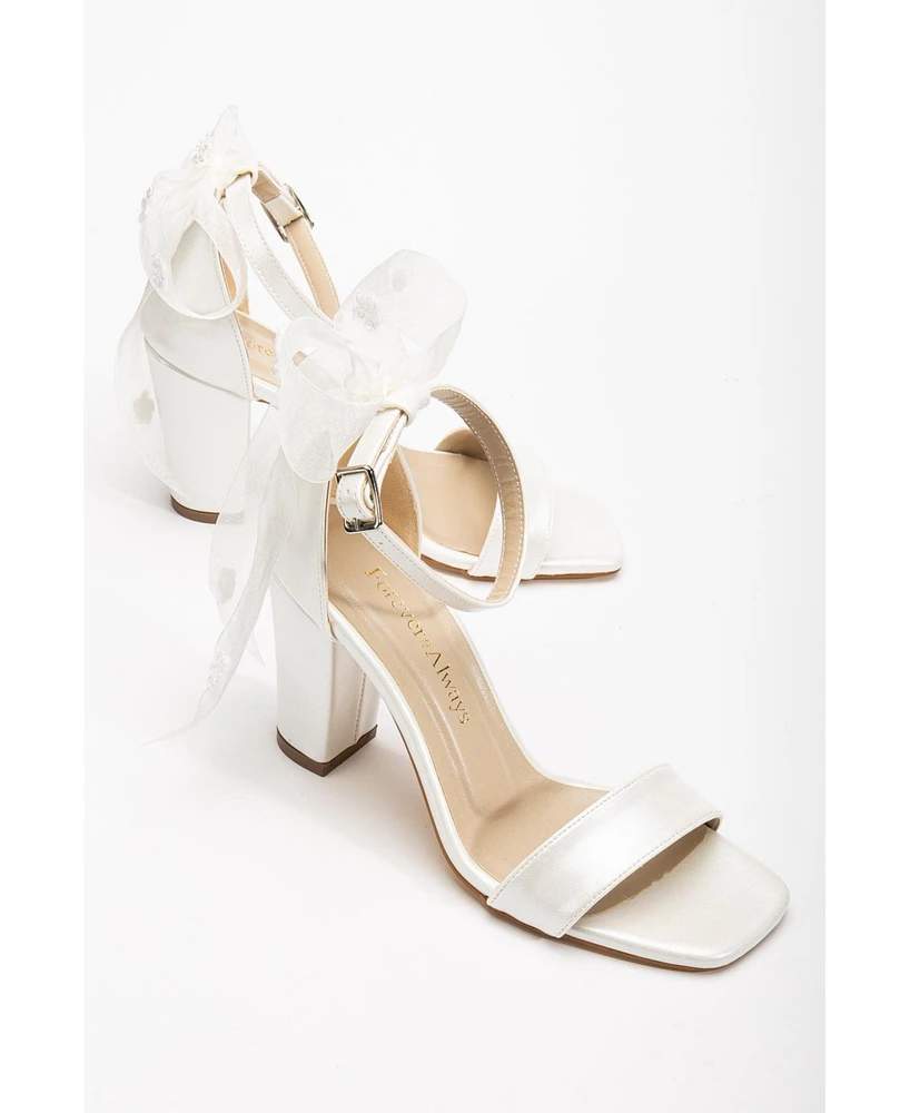 Rafaelle Bridal Sandals with Lace Back Bow