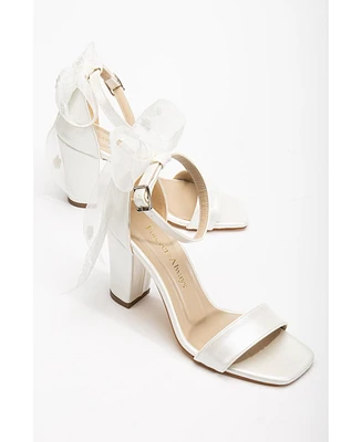 Rafaelle Bridal Sandals with Lace Back Bow
