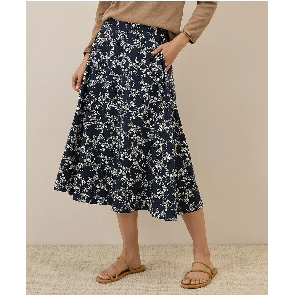 Pact Women's Organic Cotton Fit & Flare Midi Skirt