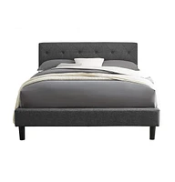 Polyester Blend Upholstered Bed Frame – Sturdy Manufactured Wood Design