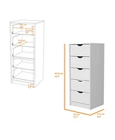 Manufactured Wood 5-Drawer Narrow Dresser – Space-Saving Design