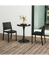 Modern Polypropylene Stackable Plastic Patio Dining Chair (Set of 2)