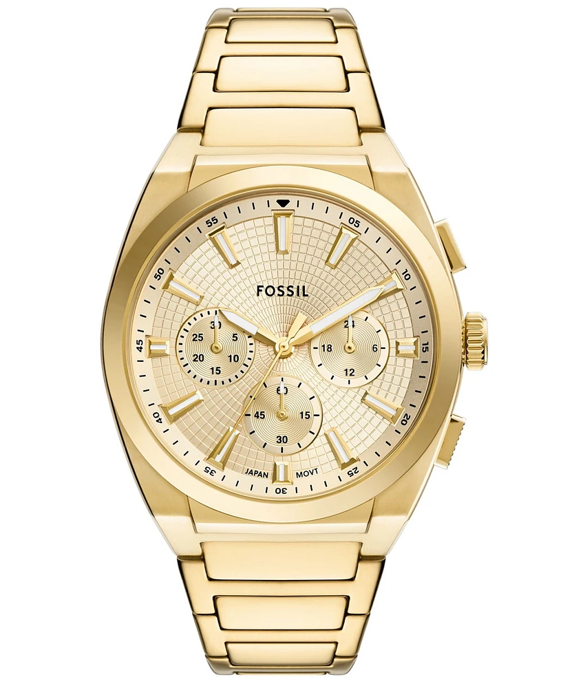 Fossil Men's Everett Chronograph Gold-Tone Stainless Steel Watch, 44mm