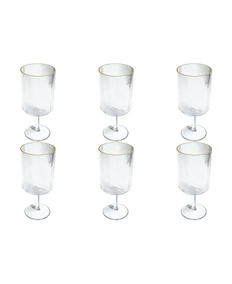 TarHong Stax Optic Twist Goblet Glasses, Set of 6