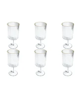TarHong Stax Optic Twist Goblet Glasses, Set of 6