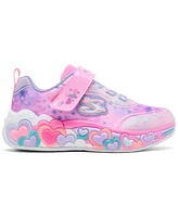 Skechers Toddler Girls S-Lights: Eternal Heart Lights Light-Up Fastening Strap Casual Sneakers from Finish Line