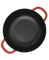 Crock Pot Artisan 5 Quart Cast Iron Braiser Everyday Pan With Borasilicate Lid - Red