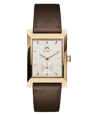 Mvmt Men's Newporter Brown Leather Strap Watch, 28mm