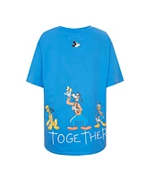 Freeze Max Women's Blue Mickey Friends Always Together Boyfriend T-Shirt