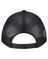 New Era Men's Black Atlanta Braves Gradient 9FORTY A-Frame M-Crown Trucker Adjustable Hat