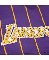 Mitchell & Ness x Dannijo Women's Magic Johnson Purple Los Angeles Lakers Cropped Football Fashion Jersey