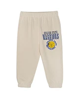 Mitchell & Ness Toddler 2-Piece Cream Golden State Warriors Hang Time Oversized Pullover Hoodie and Pants Set