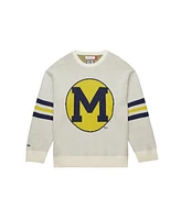 Mitchell & Ness Men's Cream Michigan Wolverines Retro Pullover Sweater