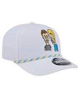 New Era Men's White Beavis and Butt-Head Rope 9SEVENTY Stretch-Snap Adjustable Hat