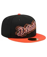 New Era Men's Black Detroit Tigers Shadow Stitch 59FIFTY Hat