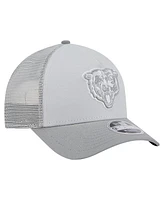 New Era Men's Gray Chicago Bears Domain A-Frame Trucker 9FORTY Adjustable Hat