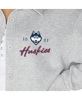 Gameday Couture Women's Ash UConn Huskies Foundation Full-Button Long Sleeve Overshirt