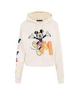 Freeze Max Women's Cream Mickey Mouse Hellow Mellow Cropped Pullover Hoodie