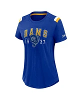 Nike Women's Heather Royal Los Angeles Rams Historic Slub Fashion T-Shirt
