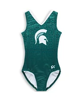 Gk Elite Big Girls Green Michigan State Spartans Spirit Leotard
