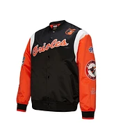 Mitchell & Ness Men's Black/Orange Baltimore Orioles Cooperstown Collection Team Origins Satin Full-Snap Jacket
