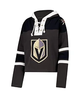 '47 Brand Women's Charcoal Vegas Golden Knights Cropped Superior Lacer Pullover Hoodie