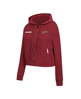 Pro Standard Women's Cardinal Arkansas Razorbacks Game Day Sequin Full-Zip Hooded Jacket