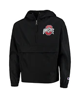 Champion Big Boys and Girls Black Ohio State Buckeyes Pack Go Quarter-Zip Windbreaker Jacket