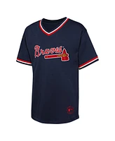 Outerstuff Big Boys and Girls Navy Atlanta Braves Relief Pitcher V-Neck T-Shirt