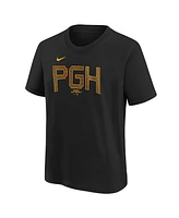Nike Big Boys and Girls Black Pittsburgh Pirates City Connect Wordmark T-Shirt