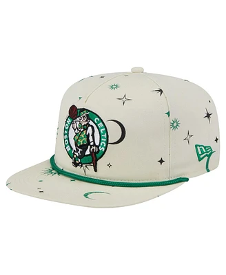 New Era Men's Cream Boston Celtics Lunar Golfer Snapback Hat