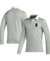 Adidas Men's 2023 Player Gray Sporting Kansas City Travel Long Sleeve Polo Shirt