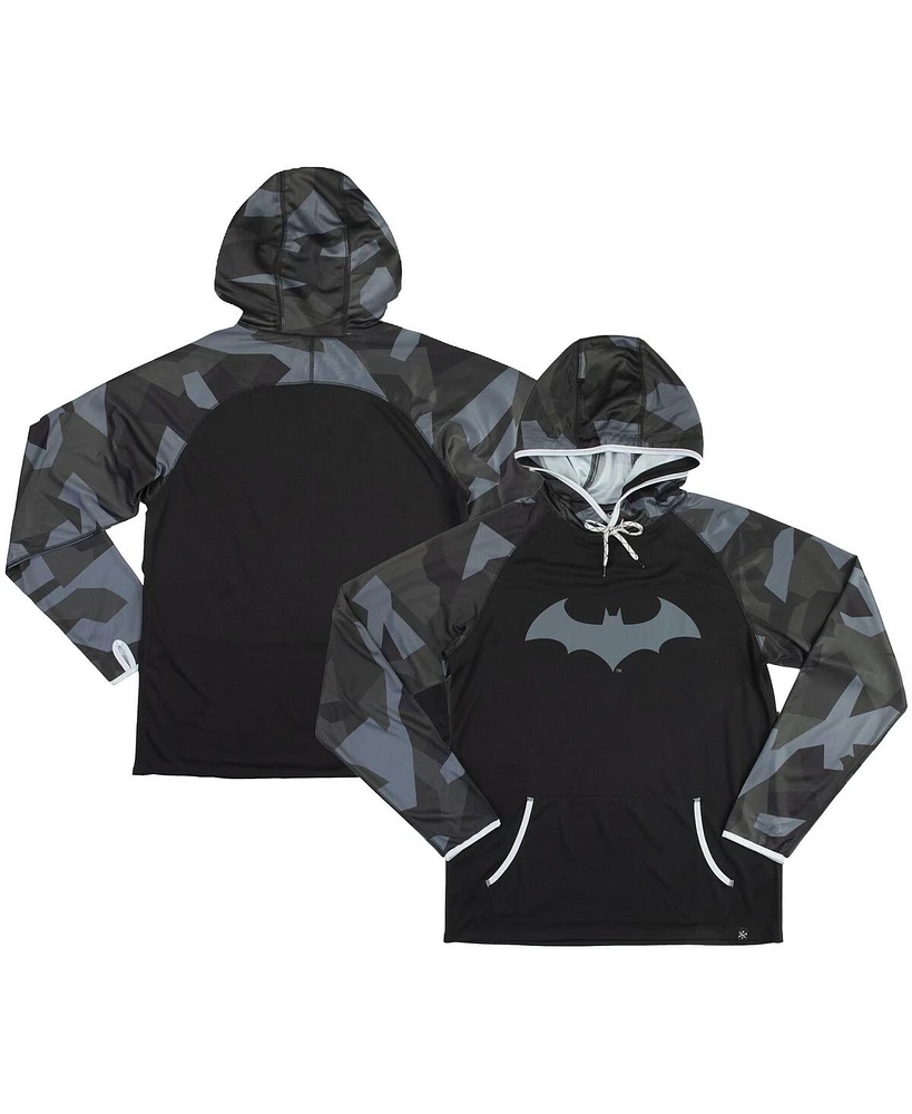 Heroes & Villains Men's and Women's Black Batman Camo Raglan Performance Pullover Hoodie