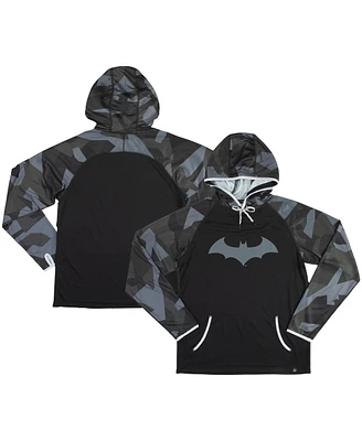 Heroes & Villains Men's and Women's Black Batman Camo Raglan Performance Pullover Hoodie
