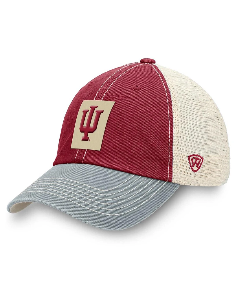 Top of the World Men's Crimson Indiana Hoosiers Off Road Adjustable Trucker Hat