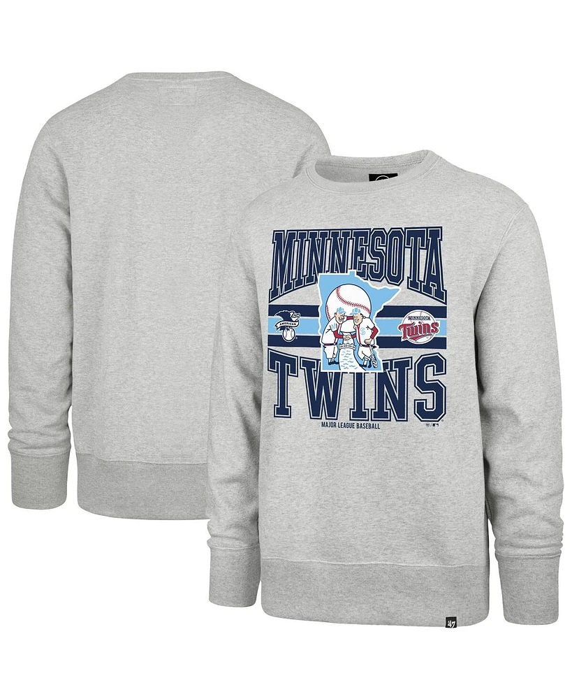 '47 Brand Men's Gray Minnesota Twins Letters Headline Pullover Sweatshirt