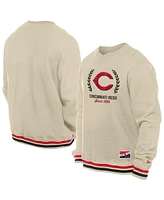 New Era Men's Cream Cincinnati Reds Throwback Pullover Sweatshirt