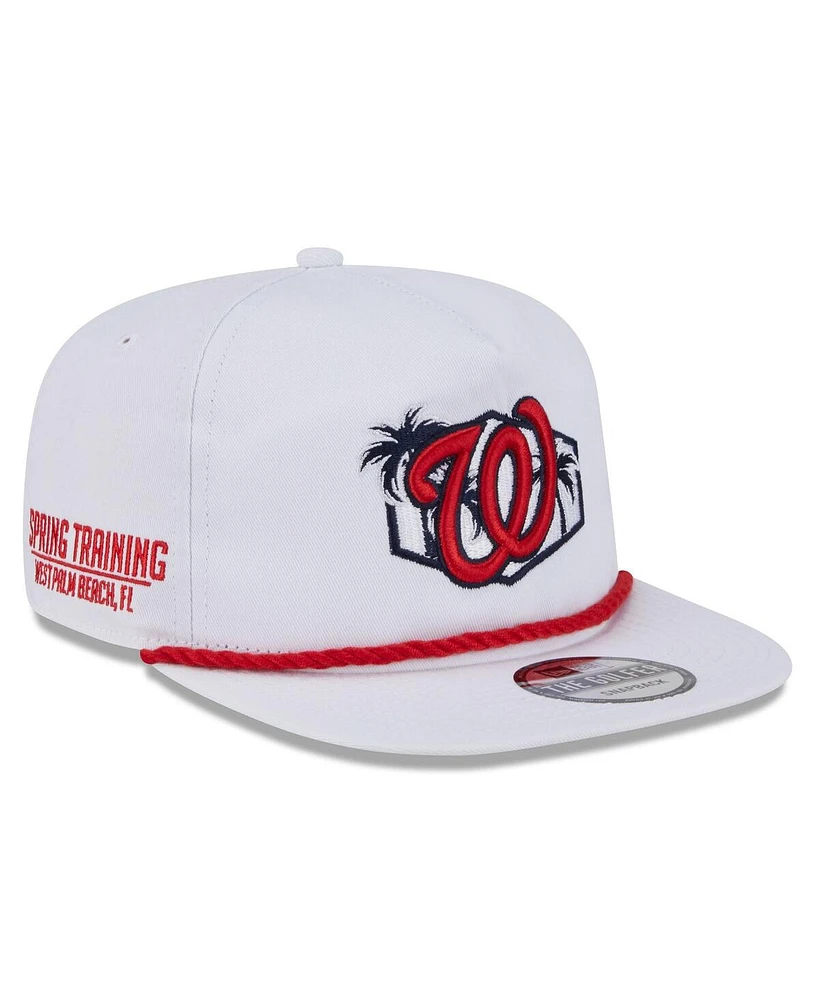 New Era Men's White Washington Nationals 2025 Spring Training Palm Golfer Adjustable Hat