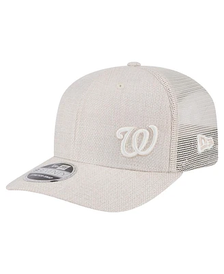 New Era Men's Light Beige Washington Nationals Flawless 9SEVENTY Stretch Snap Hat