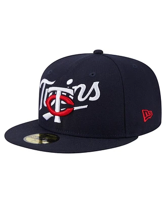 New Era Men's Navy Minnesota Twins Overlap 59FIFTY Hat