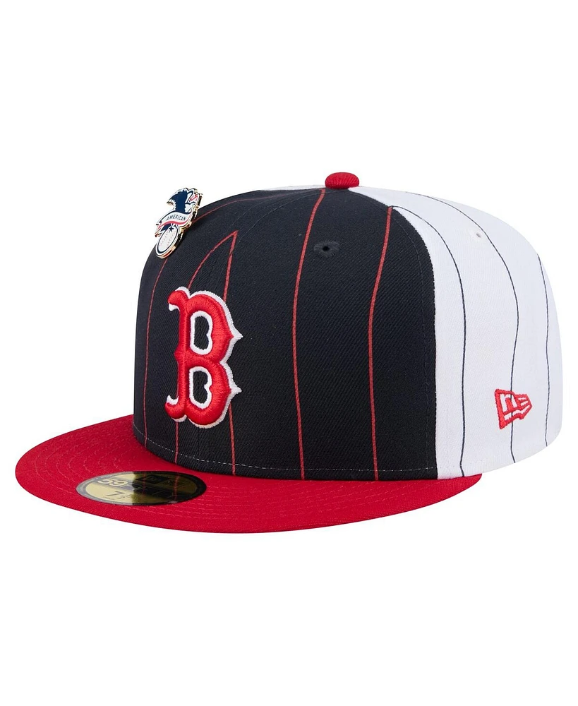 New Era Men's Navy Boston Red Sox Pinstripe 59FIFTY Hat