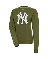 Antigua Women's Olive New York Yankees Victory Pullover Sweatshirt