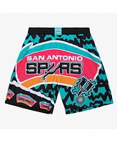 Mitchell & Ness Men's Black San Antonio Spurs Jumbotron 2.0 Sublimated Shorts