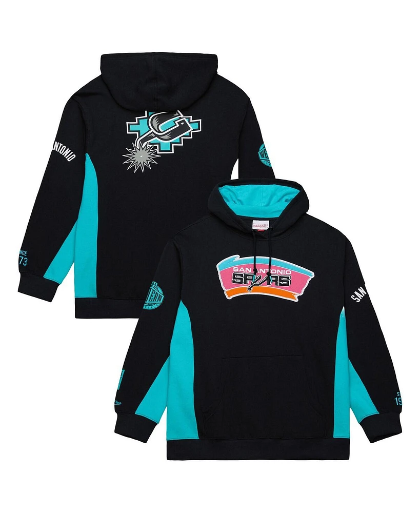 Mitchell & Ness Men's Black San Antonio Spurs Hardwood Classics Team Origins Fleece Pullover Hoodie