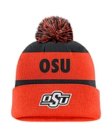 Nike Men's Navy/Orange Oklahoma State Cowboys Peak Stripe Cuffed with Pom Knit Hat